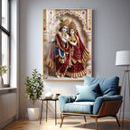 Divine Wisdom Of Radha Krishna Premium Acrylic Vertical Wall Art