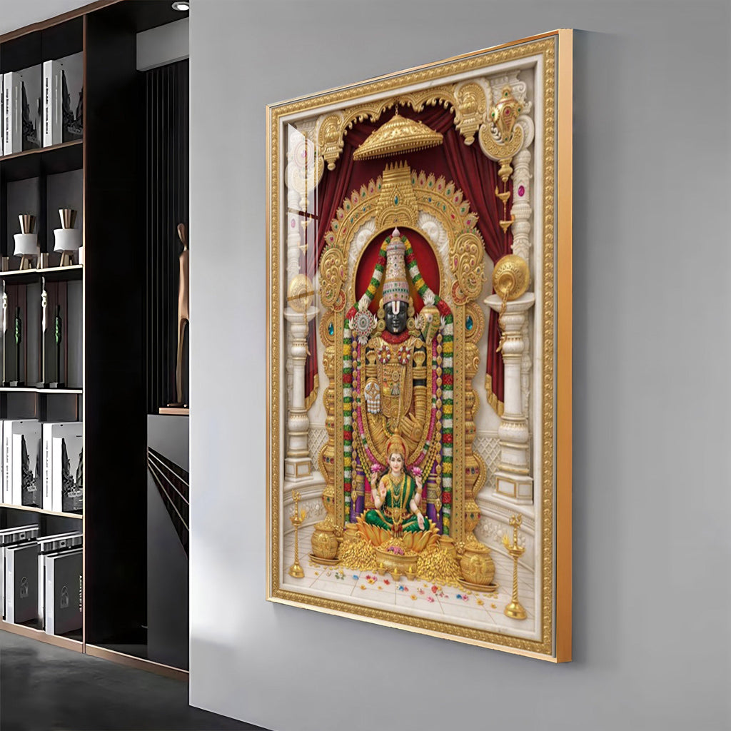 Divine Wisdom Venkateswara Premium Acrylic Vertical Wall Art