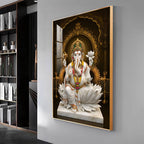 Vighnaharta ganesh Ji Premium Acrylic Vertical Wall Art