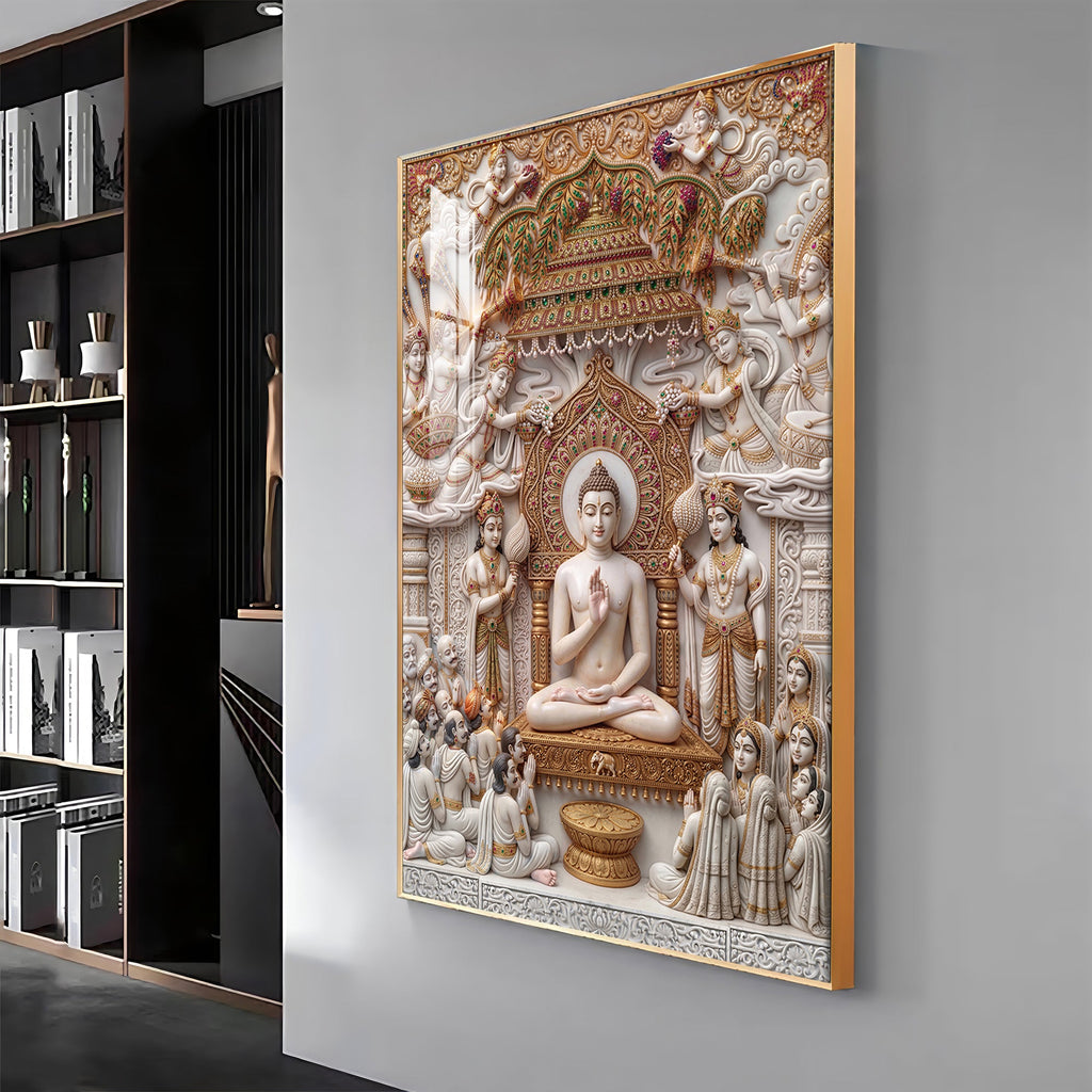 Bhagwan Mahavir Premium Acrylic Vertical Wall Art