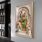 Cosmic Energy Of Shiv Parivar Premium Acrylic Vertical Wall Art