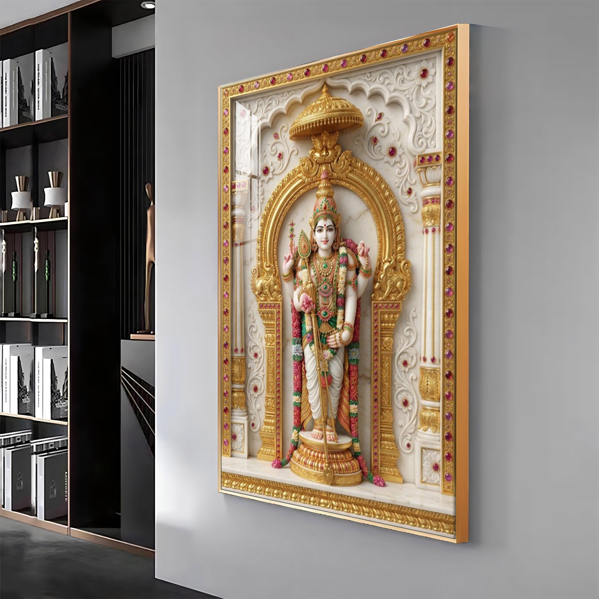 Lord Murugan Ji Premium Acrylic Vertical Wall Art