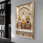 Divine Jagannath, Balabhadra and Subhadra Premium Acrylic Vertical Wall Art