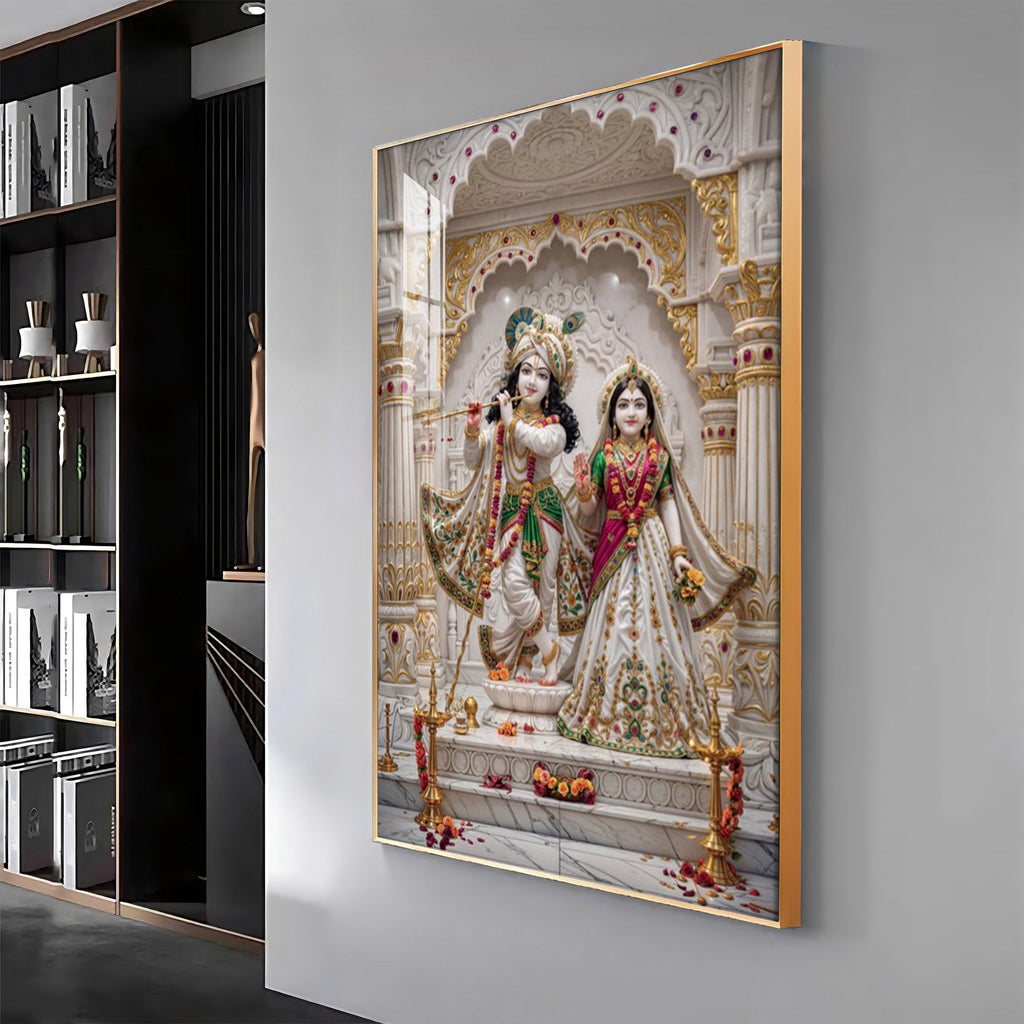 Grace Of Radha Krishna Love Premium Acrylic Vertical Wall Art