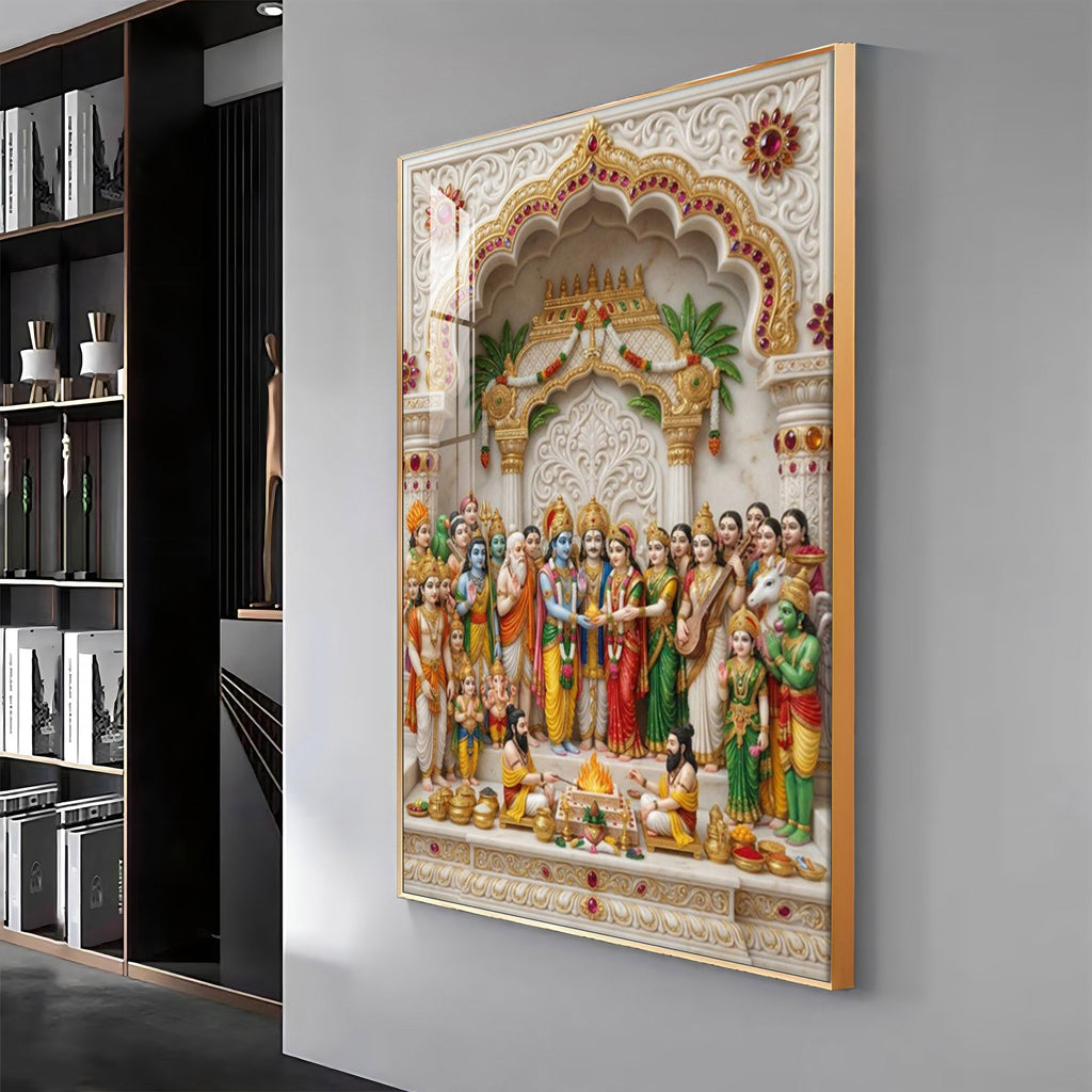Divine Srinivasa Kalyanam Premium Acrylic Vertical Wall Art