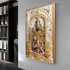 Lord Venkateswara With Maa Laxmi Premium Acrylic Vertical Wall Art