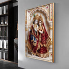 Divine Wisdom Of Radha Krishna Premium Acrylic Vertical Wall Art