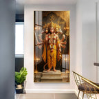 Divine Embrace of Hanuman Premium Acrylic Vertical Wall Art