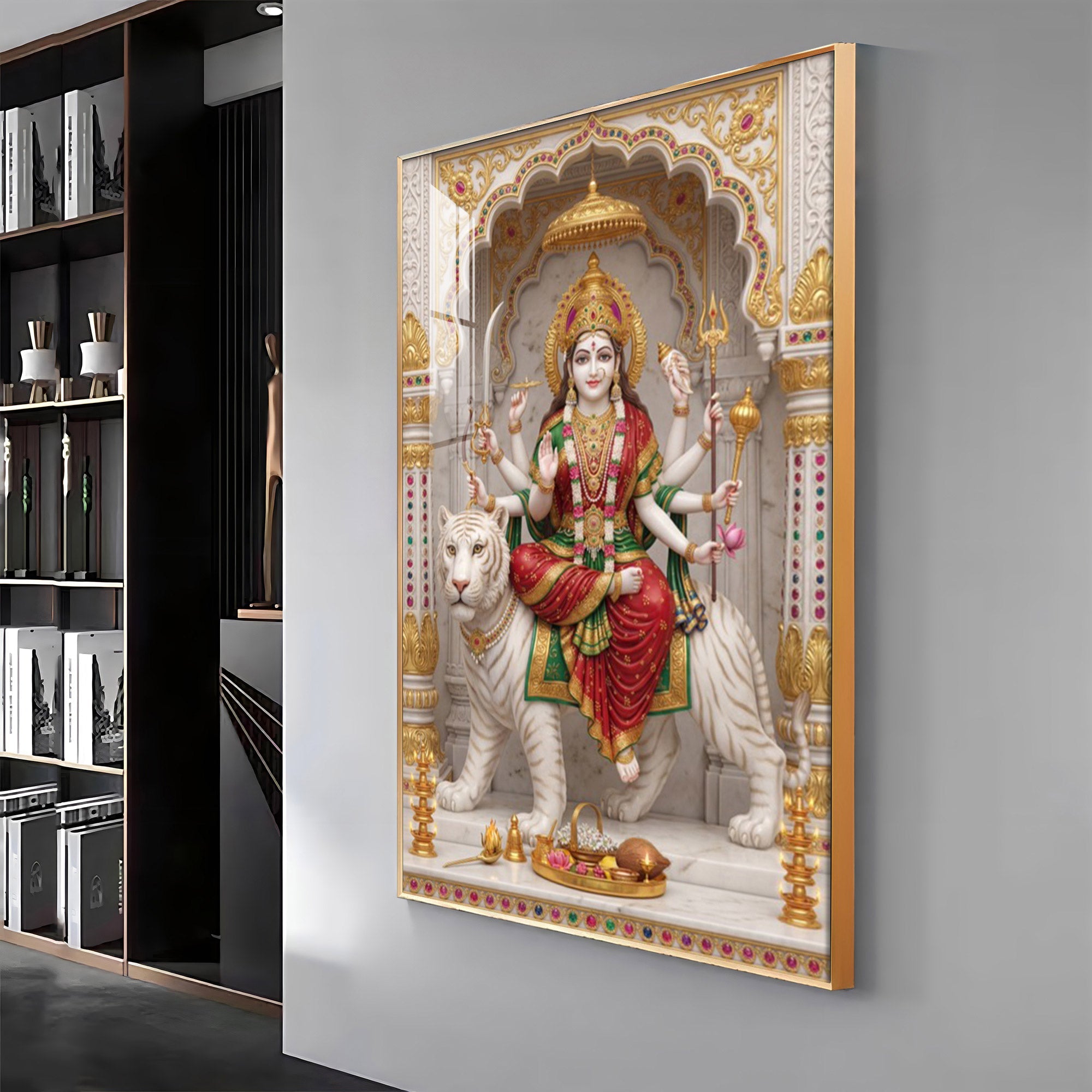 Hindu Goddess Maa Durga Premium Acrylic Vertical Wall Art