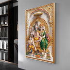 Shiva Parivar idol Premium Acrylic Vertical Wall Art