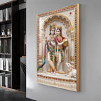 Radha Krishna Aura Premium Acrylic Vertical Wall Art