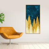 Golden Abstract Tree Premium Canvas Wall Painting - Decor Smart