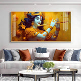 Golden Armlet Lord Krishna Premium Acrylic Floating Wall Painting - Decor Smart