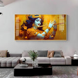 Golden Armlet Lord Krishna Premium Acrylic Floating Wall Painting - Decor Smart