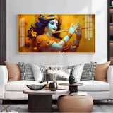Golden Armlet Lord Krishna Premium Acrylic Floating Wall Painting - Decor Smart