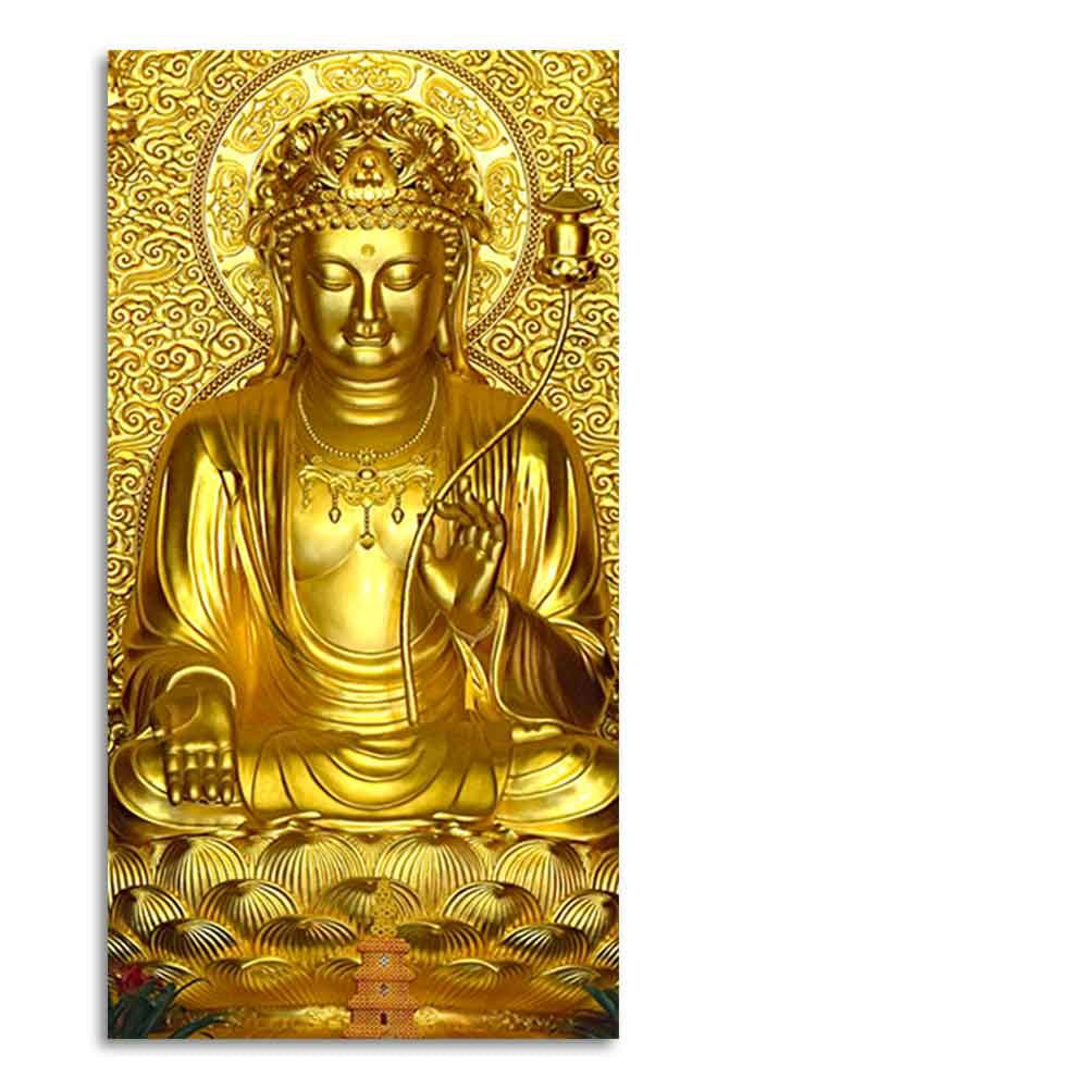 Golden Buddha Statue Canvas Wall Painting - Decor Smart