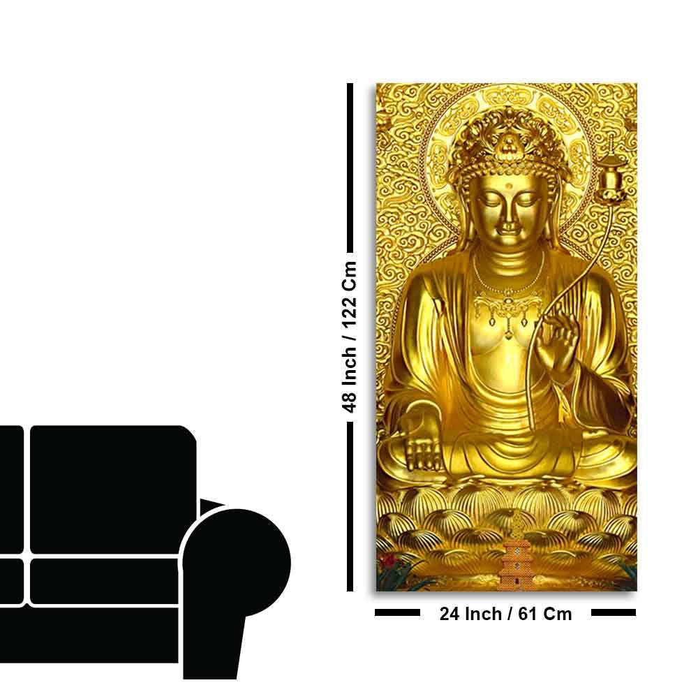 Golden Buddha Statue Canvas Wall Painting - Decor Smart