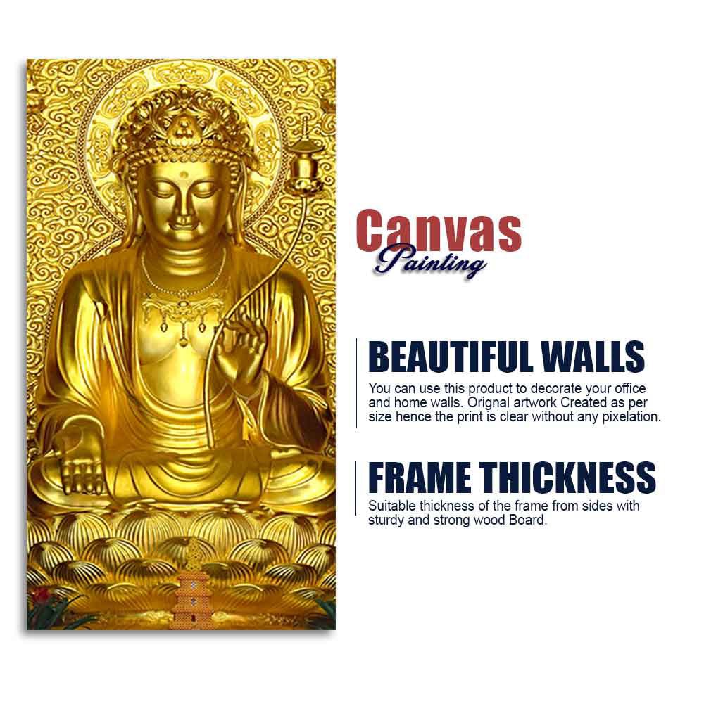 Golden Buddha Statue Canvas Wall Painting - Decor Smart