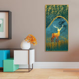 Golden Deer Modern Abstract Art Premium Canvas Wall Painting - Decor Smart