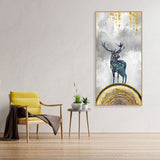 Golden Deer Silhouette Premium Canvas Wall Painting - Decor Smart