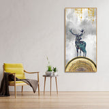 Golden Deer Silhouette Premium Canvas Wall Painting - Decor Smart