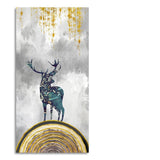 Golden Deer Silhouette Premium Canvas Wall Painting - Decor Smart