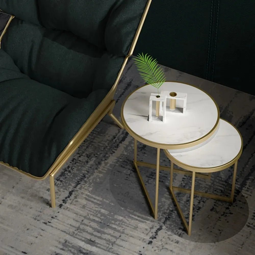Golden Duo Metal Nesting Side Tables Set of 2 - Decor Smart