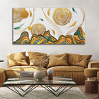 Golden Fish Abstract Premium Canvas Wall Art Paintings