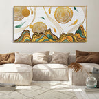 Golden Fish Abstract Premium Canvas Wall Art Paintings