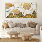 Golden Fish Abstract Premium Canvas Wall Art Paintings