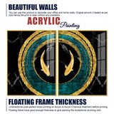 Golden Fish Acrylic Floating Wall Painting Set of 2 - Decor Smart