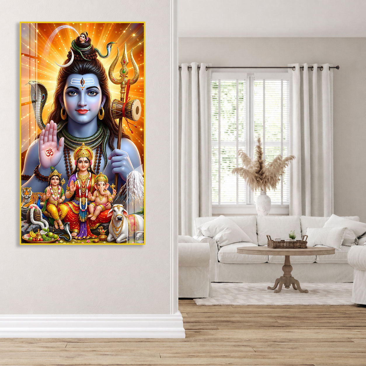 Lord Shiva Parvati Family Acrylic Wall Decor for Modern Home