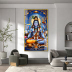 Modern Mahadev Acrylic Glass Wall Painting for Pooja Room