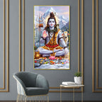 Lord Shiva Acrylic Glass Wall Painting for Modern Home Decor