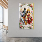 Shiv Parivar Acrylic Wall Painting for Living Room Home Decor