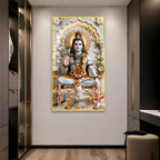 Mahadev Acrylic Glass Wall Painting with Shivling for Home Decor