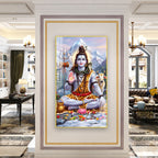 Lord Shiva Acrylic Glass Wall Painting for Modern Home Decor