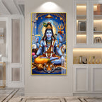 Modern Mahadev Acrylic Glass Wall Painting for Pooja Room