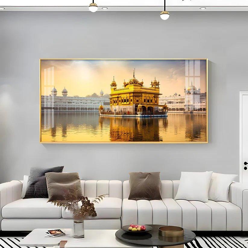 Golden Glory Premium Acrylic Floating Wall Painting - Decor Smart