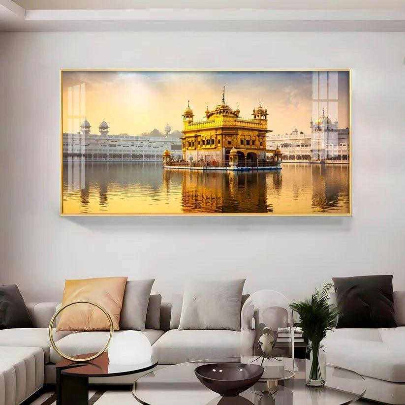 Golden Glory Premium Acrylic Floating Wall Painting - Decor Smart