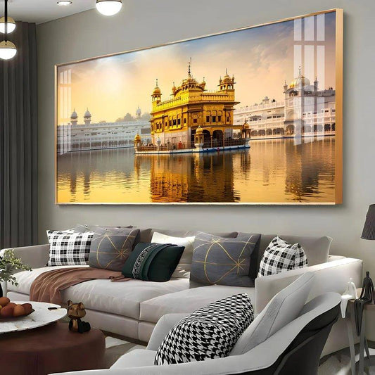 Golden Glory Premium Acrylic Floating Wall Painting - Decor Smart