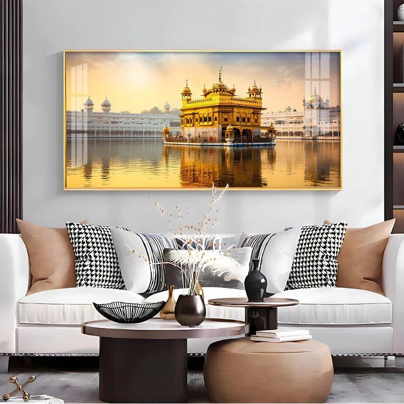 Golden Glory Premium Acrylic Floating Wall Painting - Decor Smart