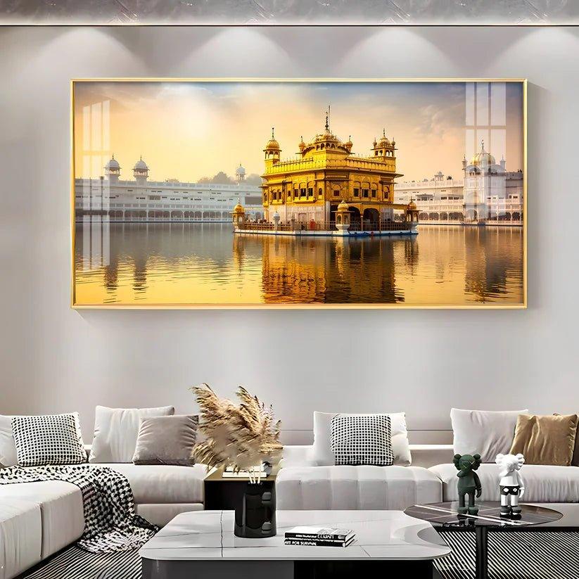 Golden Glory Premium Acrylic Floating Wall Painting - Decor Smart