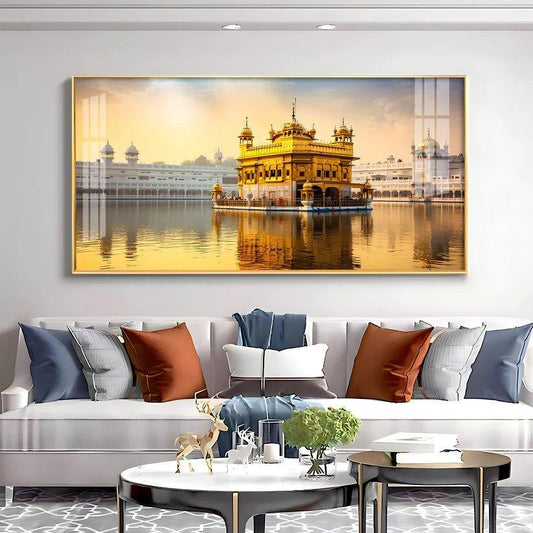 Golden Glory Premium Acrylic Floating Wall Painting - Decor Smart