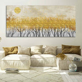 Golden Leaf Trees Canvas Wall Painting - Decor Smart