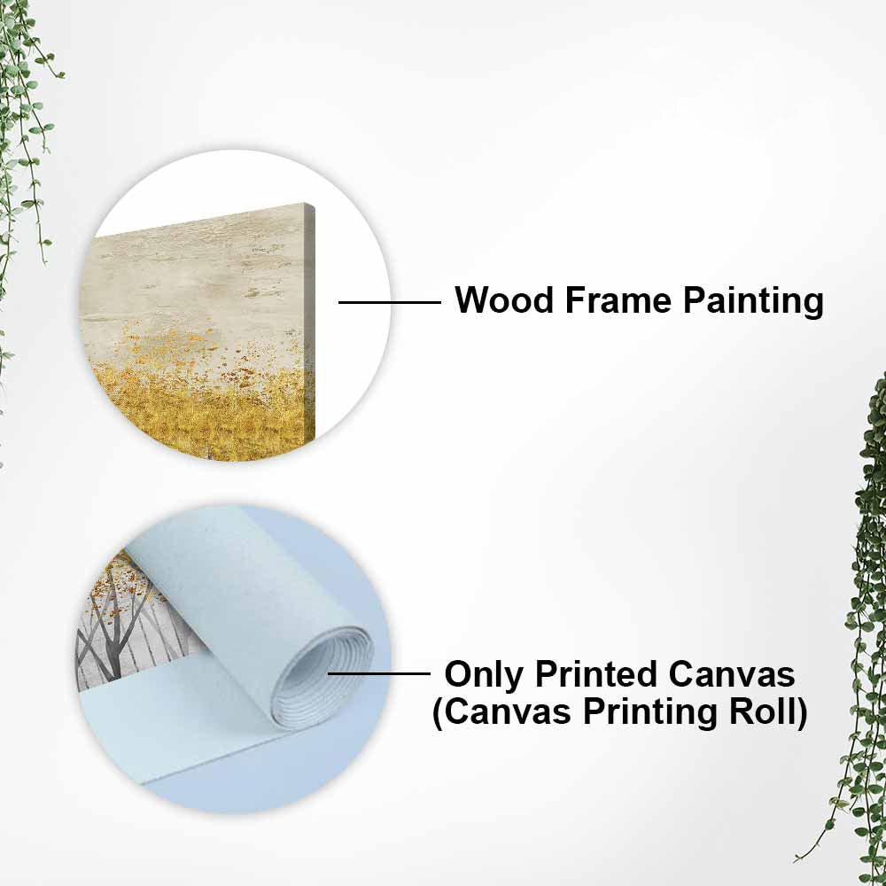 Golden Leaf Trees Canvas Wall Painting - Decor Smart
