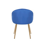 Golden Legged Royal Blue Velvet Accent Chair - Decor Smart
