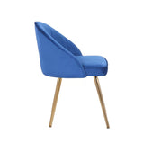 Golden Legged Royal Blue Velvet Accent Chair - Decor Smart