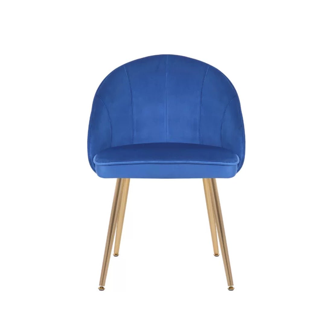 Golden Legged Royal Blue Velvet Accent Chair - Decor Smart