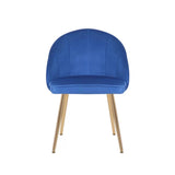 Golden Legged Royal Blue Velvet Accent Chair - Decor Smart